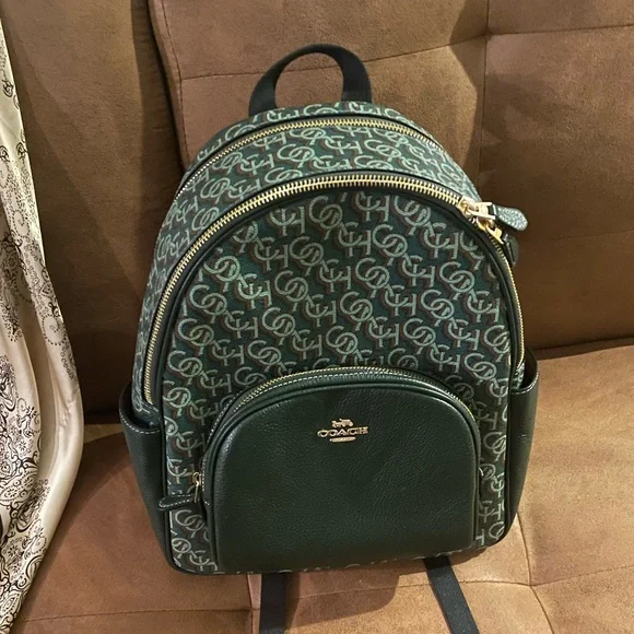 Coach | Bags | Coach Monogram Signature Green Backpack  display picture 2